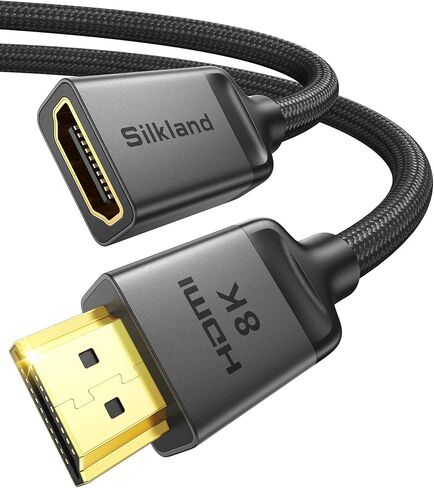 Silkland 8K HDMI Extension Cable 3.3FT/1M HDMI Extender 2.1, 8K@60hz 4K@120hz HDMI Male to Female Adapter,Ultra High Speed 48Gbps HDMI Cord Compatible with Fire Stick Roku TV Blu-Ray Laptop PS5/4 Xbox in Saudi Arabia