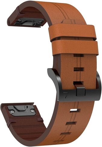 HAZELS Leather QuickFit Watch Band Strap for Garmin Fenix 7X 6X 5X 3 3HR Wristband Strap for Garmin Fenix 7 6 5 935 945 Watch 22 26mm Strap (Color : Light Brown, Size : 22mmFenix 5 935 945) in Saudi Arabia