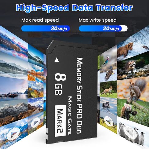 MS 8GB Memory Stick Pro Duo Mark2، بطاقة ذاكرة ثنائية عالية السرعة 8 جيجا بايت متوافقة مع بطاقات ذاكرة PSP in Kuwait