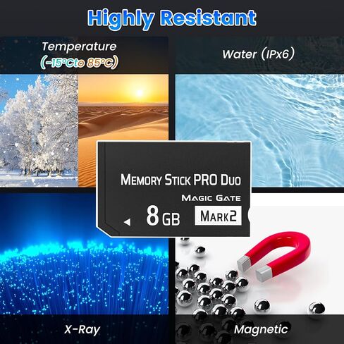 MS 8GB Memory Stick Pro Duo Mark2، بطاقة ذاكرة ثنائية عالية السرعة 8 جيجا بايت متوافقة مع بطاقات ذاكرة PSP in Kuwait