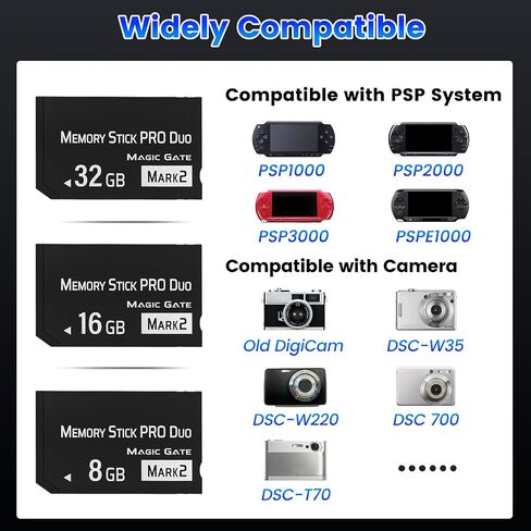 MS 8GB Memory Stick Pro Duo Mark2، بطاقة ذاكرة ثنائية عالية السرعة 8 جيجا بايت متوافقة مع بطاقات ذاكرة PSP in Kuwait