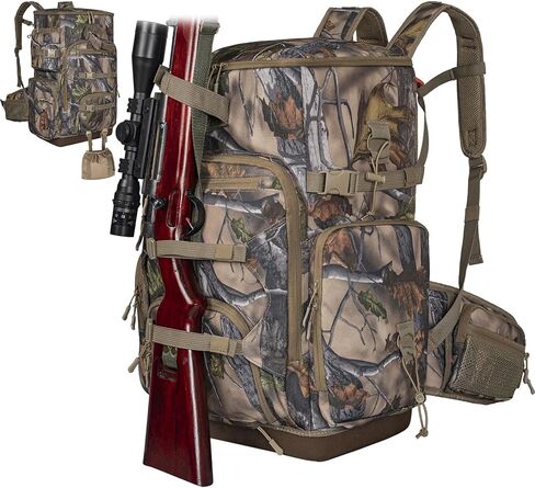 Hunting Backpack with Waterproof Rain Cover, 35L Hunting Backpacks for Men, Durable Large Capacity Hunting Day Pack with Rifle Bow Holder in Kuwait