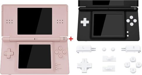 eXtremeRate Cherry Blossoms Pink Replacement Full Housing Shell Buttons + White Buttons for Nintendo DS Lite - Console NOT Included in Saudi Arabia