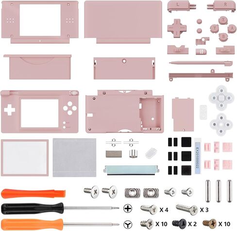 eXtremeRate Cherry Blossoms Pink Replacement Full Housing Shell Buttons + White Buttons for Nintendo DS Lite - Console NOT Included in Saudi Arabia