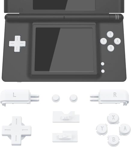 eXtremeRate Cherry Blossoms Pink Replacement Full Housing Shell Buttons + White Buttons for Nintendo DS Lite - Console NOT Included in Saudi Arabia