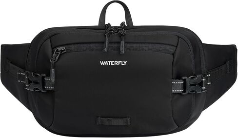 حزمة فاني كبيرة سعة 3 لتر من WATERFLY، حقيبة الورك مفتوحة 180 درجة مع جيوب متعددة، حقيبة خصر مضادة للسرقة RFID للنساء والرجال أثناء السفر والمشي لمسافات طويلة والاستخدام اليومي - أسود in Kuwait