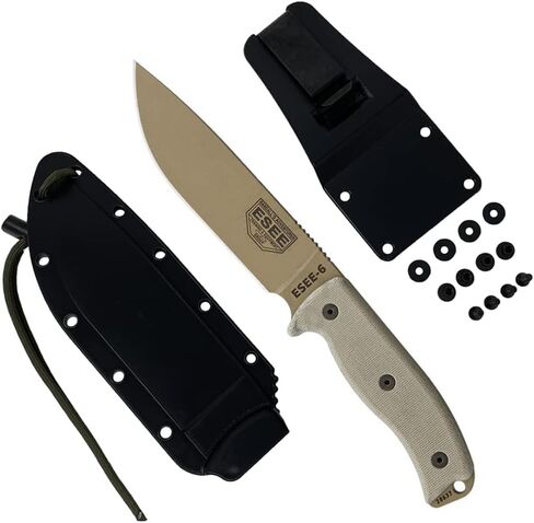 ESEE Knives 6P Fixed Blade Knife w/Molded Polymer Sheath (Black Blade/Black Sheath) in Saudi Arabia
