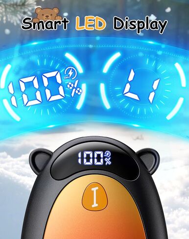 Electric Hand Warmers Rechargeable, Cute Bear Design, LED Display, 4 Settings, Fast Heating Portable Pocket Heater Magnetic Handwarmers 2 Pack for Hunting Essentials Camping Gift for Men Women in Saudi Arabia