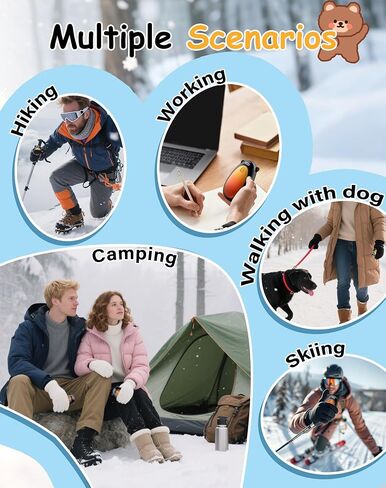 Electric Hand Warmers Rechargeable, Cute Bear Design, LED Display, 4 Settings, Fast Heating Portable Pocket Heater Magnetic Handwarmers 2 Pack for Hunting Essentials Camping Gift for Men Women in Saudi Arabia
