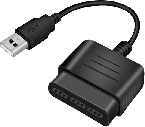 وحدة تحكم PS2 إلى محول وحدة تحكم USB، كابل محول متوافق مع PS1 PS2 Dual Shock 2 Joypad Gamepad إلى PS3 PC Game in Kuwait
