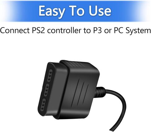 وحدة تحكم PS2 إلى محول وحدة تحكم USB، كابل محول متوافق مع PS1 PS2 Dual Shock 2 Joypad Gamepad إلى PS3 PC Game in Kuwait