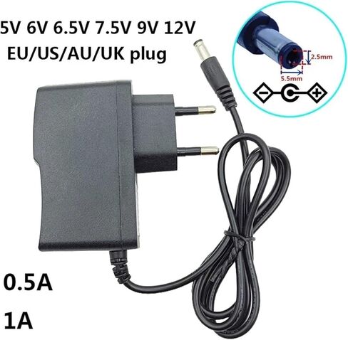 5V 6V 6.5V 7.5V 9V 12V Power Supply AC to DC 5.5x2.5mm 5.5 * 2.1mm(AU Plug,0.5A,7.5V) in Kuwait