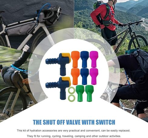 Homesweet 8-Pack Bite Valve Replacement Mouthpieces for Camelbak and Most Brands, with 2 Shutoff Valve and Tube O-Ring for Hydration Bladder and Backpack Water Reservoir in Saudi Arabia