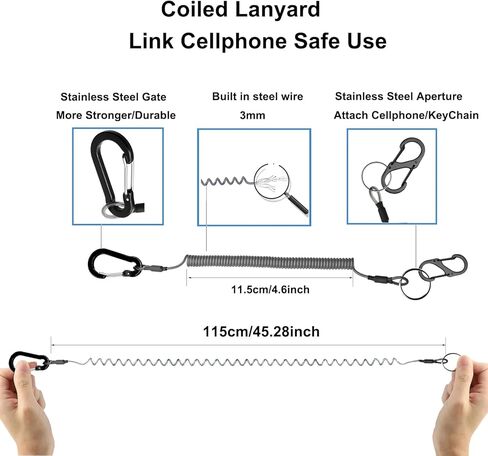 حامل هاتف خلوي مغناطيسي لحزام حقيبة الظهر - حامل مشبك لحزام كتف الهاتف مع حبل محمي للهاتف مناسب للتنزه سيرًا على الأقدام/تسلق الجبال/التسلق/صيد الأسماك، متوافق مع معظم الهواتف الذكية in Kuwait