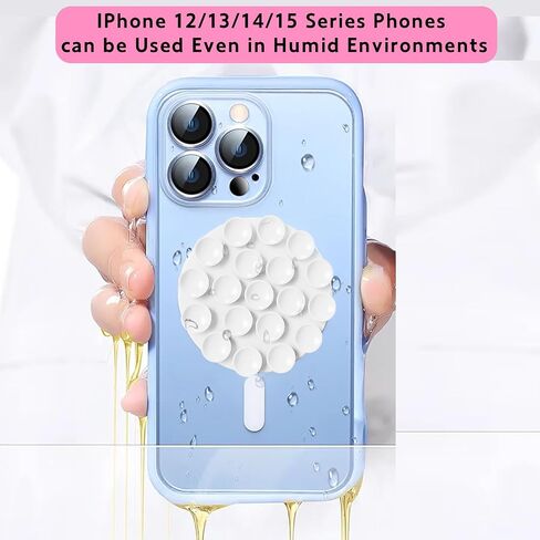 Magnetic Cell Phone Holder with Magnetic Patch,Compatible with iPhone MagSafe Case Series,Used for Mirror,Bathing, Selfies, Videos, and More in Saudi Arabia