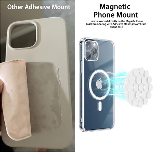 Magnetic Cell Phone Holder with Magnetic Patch,Compatible with iPhone MagSafe Case Series,Used for Mirror,Bathing, Selfies, Videos, and More in Saudi Arabia