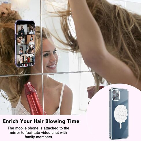 Magnetic Cell Phone Holder with Magnetic Patch,Compatible with iPhone MagSafe Case Series,Used for Mirror,Bathing, Selfies, Videos, and More in Saudi Arabia