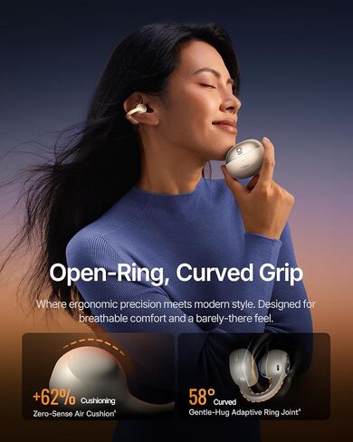 Baseus Inspire XC1 Open Ear Clip-On Earbuds, Sound by Bose, Dolby Audio, Adaptive Tunning Sound, Hybrid 2-Way Driver, Zero-Sense Air Cushion, 4-Mic Adaptive Clear Calls, IP66 Waterproof, 40H Playtime in Saudi Arabia