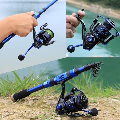 Sougayilang Fishing Rod and Reel Set Carbon Fiber Telescopic Fishing Rod 12+1BB Spinning Reel with Carry Case for Saltwater Freshwater in Saudi Arabia