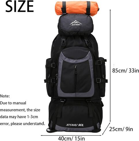 Lawaia 90L Hiking Backpacks Camping Waterproof Backpacking Travel Bag Trekking Back Pack Large Capacity Internal Frame Outdoor Daypacks Rucking Backpack Climbing Ruck Sack for Men Women-Dark Blue in Kuwait