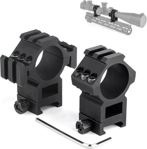 حامل حلقات نطاق عالي المستوى، حامل نطاق أسود لنطاقات أنبوب الجسم 30 مم و25 مم، مناسب لسكة Picatinny/Weaver مقاس 20 مم (عبوة من قطعتين) in Kuwait