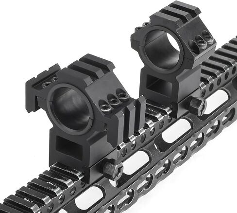 حامل حلقات نطاق عالي المستوى، حامل نطاق أسود لنطاقات أنبوب الجسم 30 مم و25 مم، مناسب لسكة Picatinny/Weaver مقاس 20 مم (عبوة من قطعتين) in Kuwait