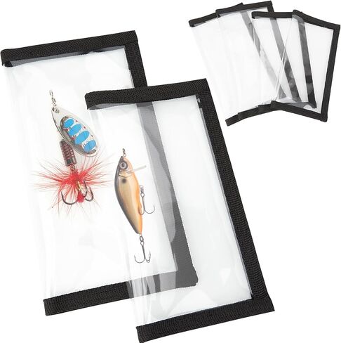 Fishing Lure Wraps, 4 Pack Fishing Bait Storage Cover, Clear PVC Lure Protector, 2 Large 4.25" W x 7.87" L + 2 Medium 3.86" W x 7.09" L in Saudi Arabia