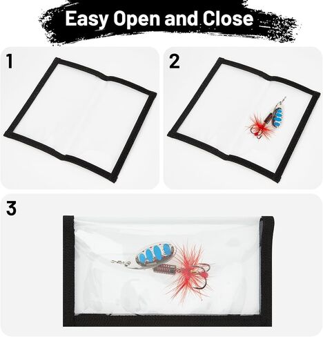 Fishing Lure Wraps, 4 Pack Fishing Bait Storage Cover, Clear PVC Lure Protector, 2 Large 4.25" W x 7.87" L + 2 Medium 3.86" W x 7.09" L in Saudi Arabia