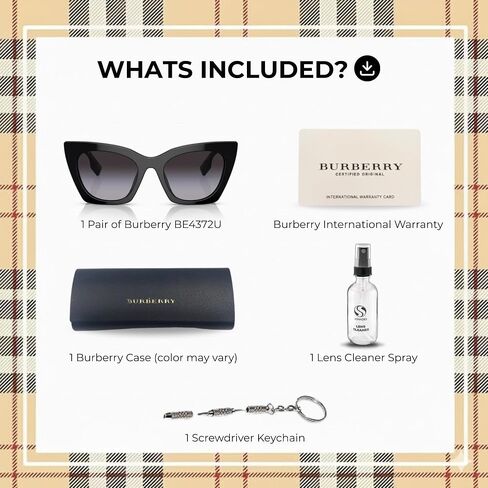 BURBERRY MARIANNE BE4372U نظارة شمسية من الأسيتات على شكل عين القطة مع طقم نظارات فاخر in Saudi Arabia