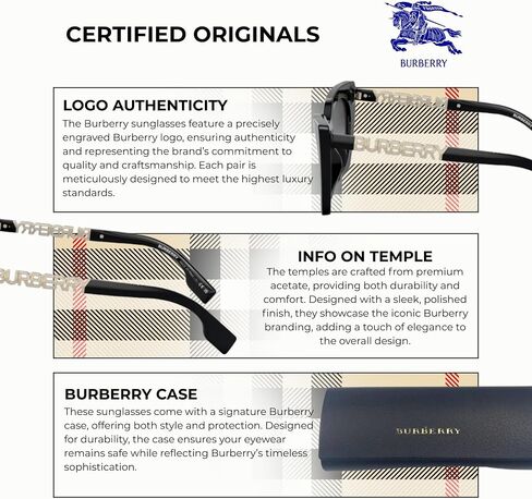 BURBERRY MARIANNE BE4372U نظارة شمسية من الأسيتات على شكل عين القطة مع طقم نظارات فاخر in Saudi Arabia