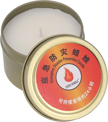 24 Hours Windproof, Clear, Outdoor Survival Candle for Emergencies, Camping, Beeswax Cotton Wick, Iron for Safe Outdoor Activities (Silver) in Saudi Arabia