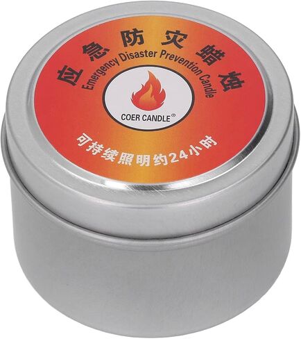 24 Hours Windproof, Clear, Outdoor Survival Candle for Emergencies, Camping, Beeswax Cotton Wick, Iron for Safe Outdoor Activities (Silver) in Saudi Arabia