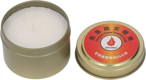 24 Hours Windproof, Clear, Outdoor Survival Candle for Emergencies, Camping, Beeswax Cotton Wick, Iron for Safe Outdoor Activities (Silver) in Saudi Arabia