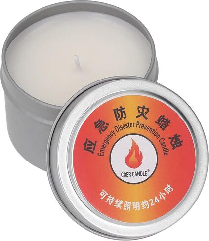 24 Hours Windproof, Clear, Outdoor Survival Candle for Emergencies, Camping, Beeswax Cotton Wick, Iron for Safe Outdoor Activities (Silver) in Saudi Arabia