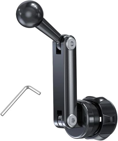1pc Universal Aluminum Car Phone Mount Extension Arm - Adjustable 17mm Ball Holder for Vehicle Dash, Windshield & Accessories (Black) in Saudi Arabia