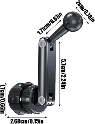 1pc Universal Aluminum Car Phone Mount Extension Arm - Adjustable 17mm Ball Holder for Vehicle Dash, Windshield & Accessories (Black) in Saudi Arabia