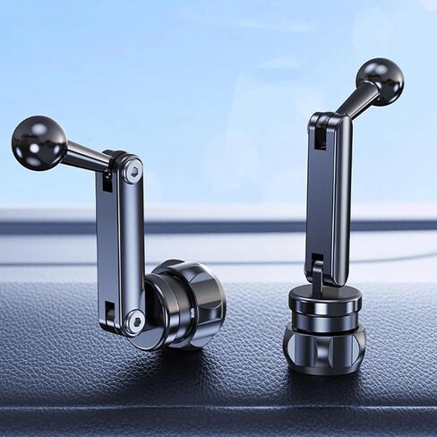 1pc Universal Aluminum Car Phone Mount Extension Arm - Adjustable 17mm Ball Holder for Vehicle Dash, Windshield & Accessories (Black) in Saudi Arabia