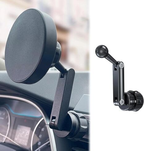 1pc Universal Aluminum Car Phone Mount Extension Arm - Adjustable 17mm Ball Holder for Vehicle Dash, Windshield & Accessories (Black) in Saudi Arabia