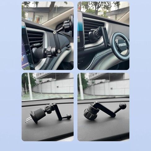 1pc Universal Aluminum Car Phone Mount Extension Arm - Adjustable 17mm Ball Holder for Vehicle Dash, Windshield & Accessories (Black) in Saudi Arabia