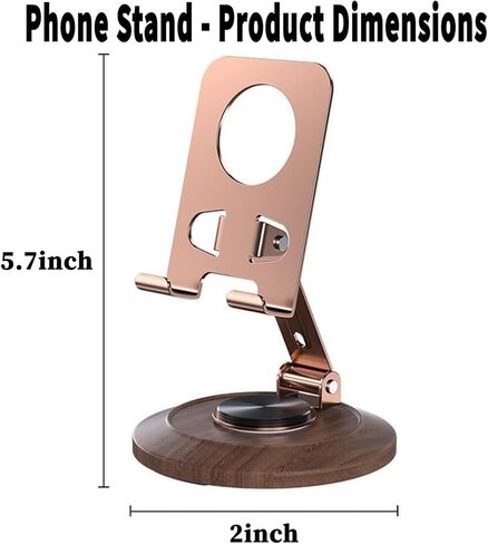 Adjustable Cell Phone Stand,360 Rotating Foldable Desktop | Cellphone Stand with Anti-Slip Base Portable Phone Holder for iPhone 17 16 15 14 13 Pro Max, All Smart Phones, iPad in Saudi Arabia