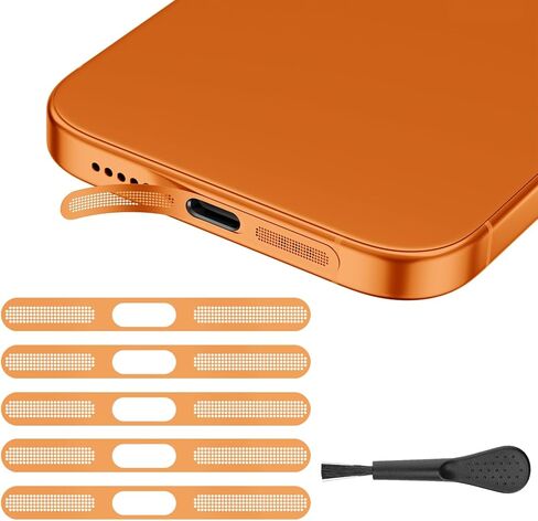 for iPhone 17 Pro Max Earpiece Speaker Mesh Anti Dust Proof Adhesive Cover - 5pcs / Cosmic Orange in Saudi Arabia