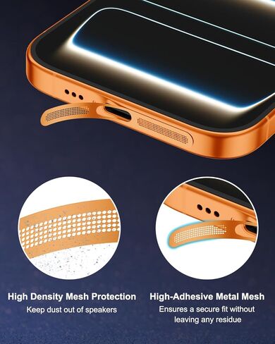 for iPhone 17 Pro Max Earpiece Speaker Mesh Anti Dust Proof Adhesive Cover - 5pcs / Cosmic Orange in Saudi Arabia