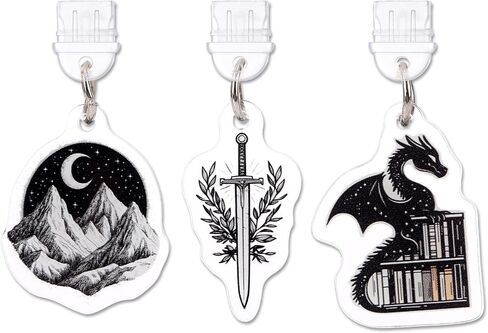 Dust Plug Charms for Kindle - 3 Pack Fantasy Gothic Aesthetics Charging Port Cover for E-Readers Book Lovers in Saudi Arabia