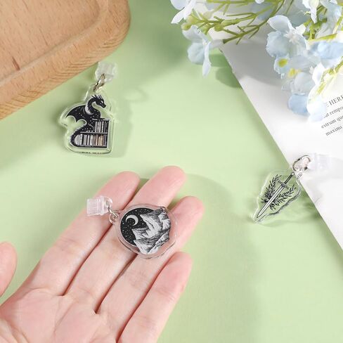 Dust Plug Charms for Kindle - 3 Pack Fantasy Gothic Aesthetics Charging Port Cover for E-Readers Book Lovers in Saudi Arabia