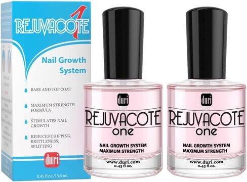duri Rejuvacote 1 Nail Growth System - Original Maximum Strength Formula - Nail Strengthener and Nail Growth - Base and Top Coat - Pack of 2 - 0.45 fl. oz. in Kuwait