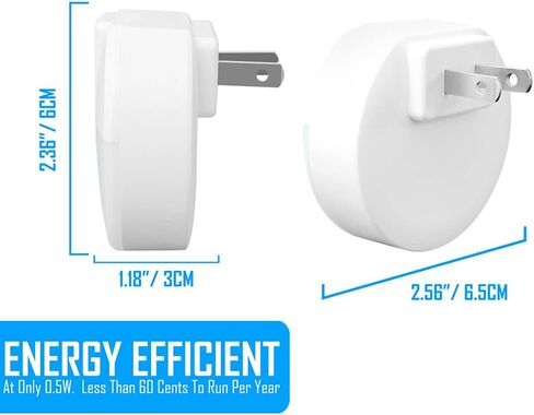 أضواء ليلية LED فائقة الإضاءة يتم توصيلها بالحائط - مستشعر ذكي للغاية من الغسق إلى الفجر، تشغيل وإيقاف آلي، يستخدم للمطبخ، الحمام، تحسين المنزل، غرفة النوم (6 عبوات) in Kuwait