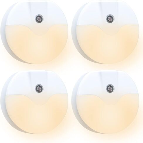 أضواء ليلية LED فائقة الإضاءة يتم توصيلها بالحائط - مستشعر ذكي للغاية من الغسق إلى الفجر، تشغيل وإيقاف آلي، يستخدم للمطبخ، الحمام، تحسين المنزل، غرفة النوم (6 عبوات) in Kuwait
