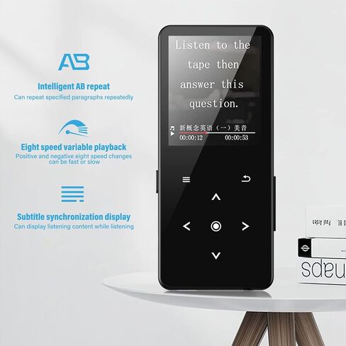 مشغل MP3 سعة 32 جيجابايت مزود بتقنية Bluetooth 5.0، ومشغل موسيقى مع مكبر صوت عالي الدقة مدمج للأطفال، ومسجل صوت راديو MP3 FM، وكتاب إلكتروني بصوت HiFi للرياضة (تشمل سماعات الأذن) in Kuwait