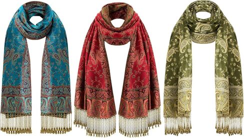 3 Pieces Silk Scarf Pashmina Shawl Wraps Head Scarf for Women in Saudi Arabia