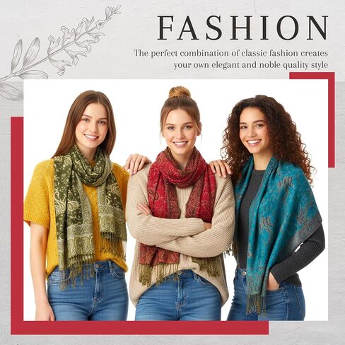 3 Pieces Silk Scarf Pashmina Shawl Wraps Head Scarf for Women in Saudi Arabia